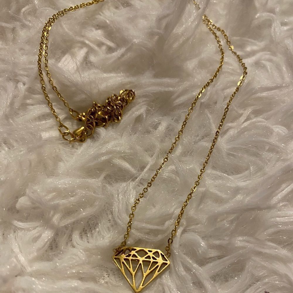 Miss to Mrs Gold Plated Diamond Shape Necklace